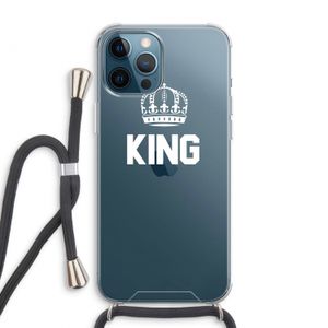 King zwart: iPhone 12 Pro Max Transparant Hoesje met koord