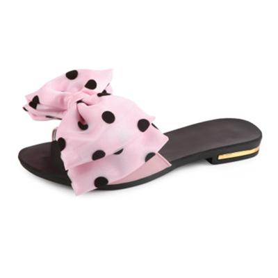 Zomer dames wilde woord slippers Bow antislip strand schoenen grootte: 39 (roze)