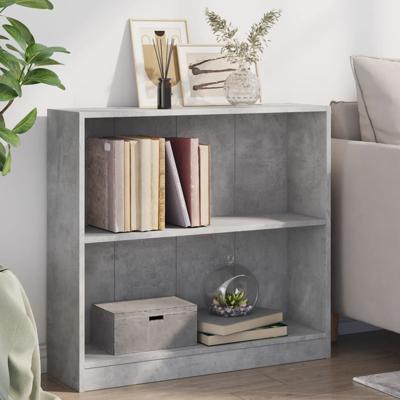 Boekenkast 80x24x75 cm bewerkt hout betongrijs