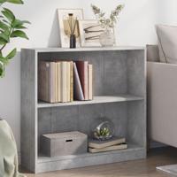Boekenkast 80x24x75 cm bewerkt hout betongrijs