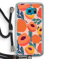 Perzik: Samsung Galaxy S6 Transparant Hoesje met koord