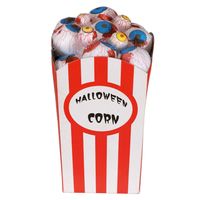 Halloween/Horror deco artikel - popcorn bakje met oogballen - 8 x 16 cm Halloween/Horror deco artikel - popcorn bakje met oogballen - 8 x 16 cm