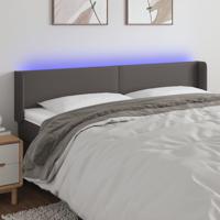 Hoofdbord LED 163x16x78/88 cm kunstleer grijs
