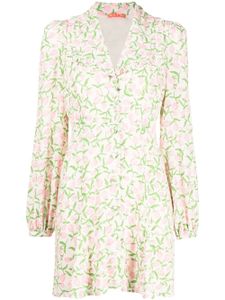 Kitri robe en soie Tabitha à fleurs - Tons neutres