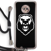 Angry Bear (black): Motorola Moto G6 Transparant Hoesje met koord
