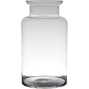 Transparante luxe grote melkbus vaas/vazen van glas 45 x 25 cm