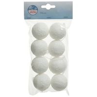 8x Witte sneeuwballen/sneeuwbollen 4 cm   -