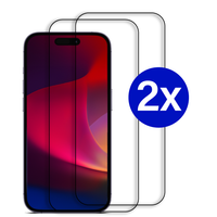 Double Pack - Screenprotector geschikt voor iPhone 15 Plus - Premium - Volledig bedekt - Edge to edge - Tempered Glass - Beschermglas - Glas - 2x Screenprotector - Transparant - thumbnail