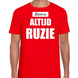 Rood fout kerstshirt / t-shirt Kerst is: altijd ruzie outfit heren