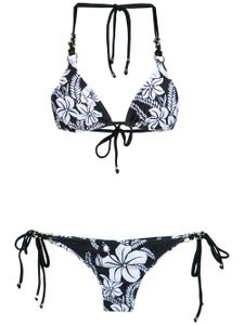 Amir Slama floral print bikini set - Noir