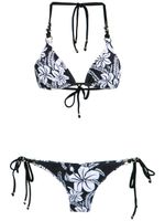 Amir Slama floral print bikini set - Noir - thumbnail