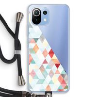 Gekleurde driehoekjes pastel: Xiaomi Mi 11 Lite Transparant Hoesje met koord