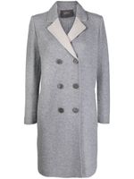 Lorena Antoniazzi manteau bicolore à boutonnière croisée - Gris - thumbnail