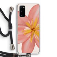 Pink Ellila Flower: Samsung Galaxy S20 Transparant Hoesje met koord