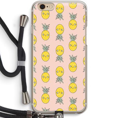 Ananas: iPhone 6 / 6S Transparant Hoesje met koord