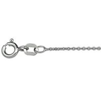 Ketting Ankerschakel zilver 1,2 mm 38 cm - thumbnail