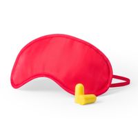 Slaapmasker rood met oordoppen - thumbnail
