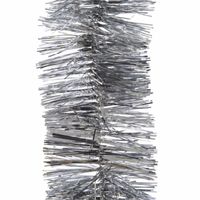 Decoris Kerstslinger-guirlande - zilver - glanzend lametta - 270 cm - thumbnail