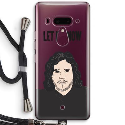 Let It Snow: HTC U12+ Transparant Hoesje met koord
