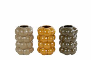 Vaas Bram S beige/amber/d. grijs a3 aardew 9x9x13cm