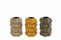 Vaas Bram S beige/amber/d. grijs a3 aardew 9x9x13cm