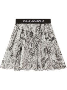 Dolce & Gabbana Kids jupe à imprimé graffiti - Blanc