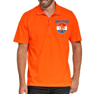 Grote maten oranje fan poloshirt / kleding met vlagcirkel en leeuw EK/ WK voor heren 4XL  -