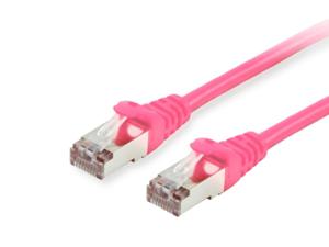 Equip 605585 RJ45 Netwerkkabel, patchkabel CAT 6 S/FTP 7.50 m Pink Vergulde steekcontacten 1 stuk(s)