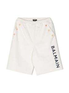 Balmain Kids bermuda à logo imprimé - Blanc