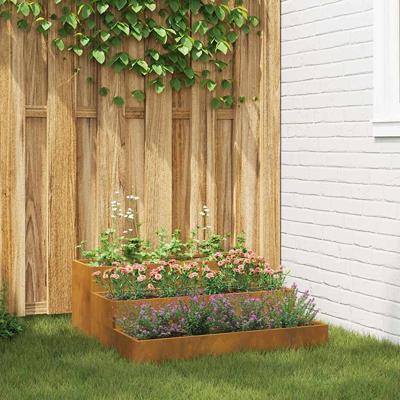 Tuin Bloempot Roestig 90 x 90 x 35 cm Cortenstaal