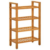 VidaXL Schoenenrek met 4 schappen 50x27x80 cm massief eikenhout VidaXL Schoenenrek met 4 schappen 50x27x80 cm massief eikenhout