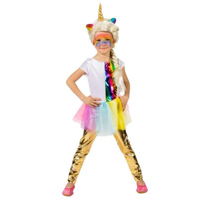 Kinder/meisjes legging/broek - metallic goud - polyester - verkleedkleding - verkleedfeestje