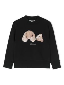 Palm Angels Kids sweat en coton à imprimé ourson - Noir