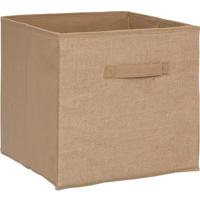 5Five Opbergmand/kastmand - 29 liter - bruin/naturel jute - 31 x 31 x 31 cm