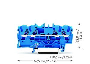 WAGO 2001-1404 Doorgangsklem 4.20 mm Spanveer Toewijzing: N Blauw 1 stuk(s)