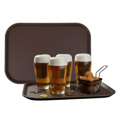 Gerimport Horeca Dienblad - 2x - antislip - bruin - kunststof - 30 x 41 cm