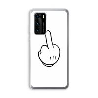 Middle finger white: Huawei P40 Transparant Hoesje