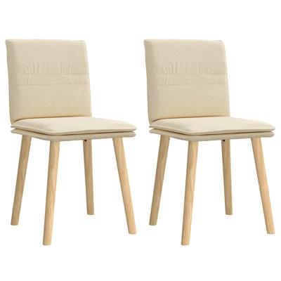 Eetkamerstoelen 2 st stof crèmekleurig