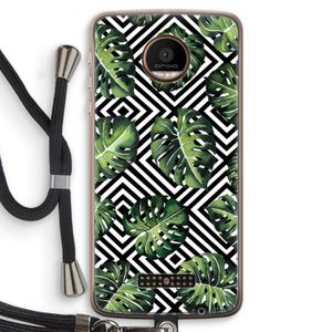 Geometrische jungle: Motorola Moto Z Force Transparant Hoesje met koord