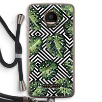 Geometrische jungle: Motorola Moto Z Force Transparant Hoesje met koord