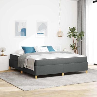 Boxspring bed Donkergrijs en Wit en Donkergrijs 180 x 200 cm