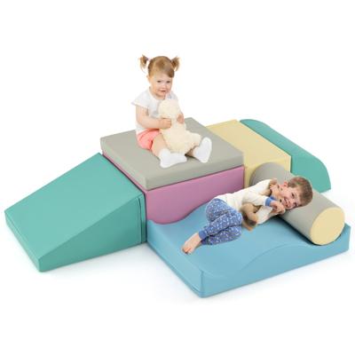 7-Delige Klim- en Kruip Activiteit Speelset Binnen Schuimrubber Klimblok met Rits Educatieve Klimspeelset