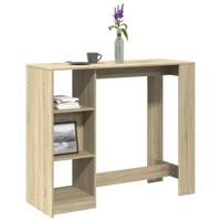 Bartafel met schap 124x46x103,5 cm hout sonoma eikenkleur