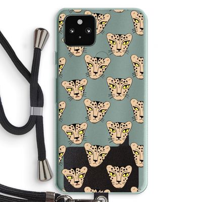 Tijger: Pixel 5a 5G Transparant Hoesje met koord