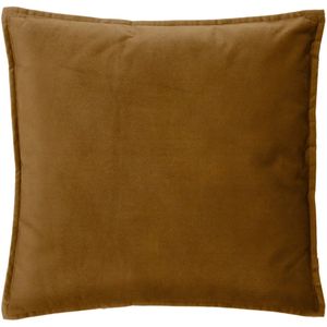 Bank/sierkussens huiskamer Sophia - 45 x 45 cm - goud/bruin - polyester - met rits