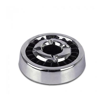 Asbak - chroom/zwart - 14 cm - metaal/kunststof - sigarettendover