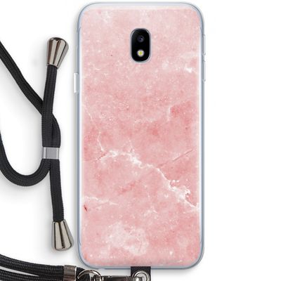 Roze marmer: Samsung Galaxy J3 (2017) Transparant Hoesje met koord