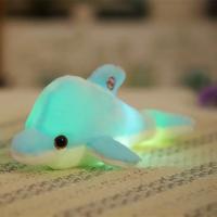 32cm leuke creatieve Dolphin Doll knuffel lichtgevende gloeiende LED licht kussen Pillow(Blue)