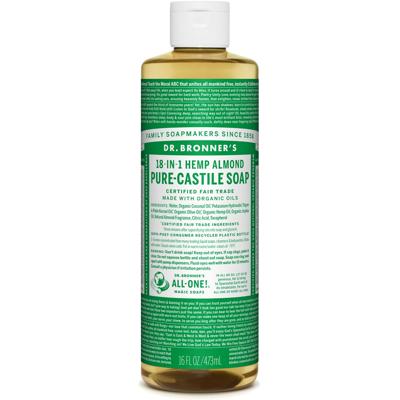 Dr. Bronner's Almond 18-in-1 Pure-Castile Soap 475ml Dr. Bronner's Almond 18-in-1 Pure-Castile Soap 475ml