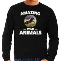 Sweater paarden amazing wild animals / dieren trui zwart voor heren 2XL  -